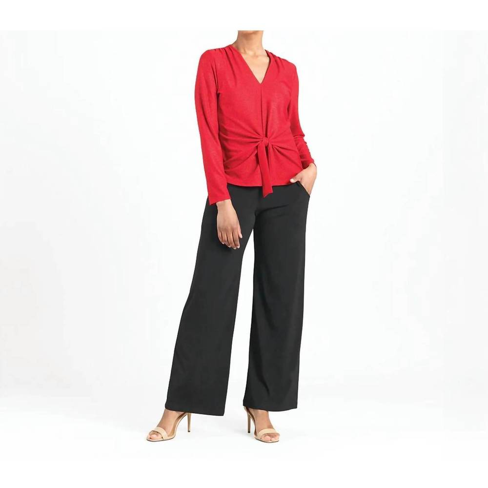 NEW CLARA SUNWOO v-neck front tie top in red